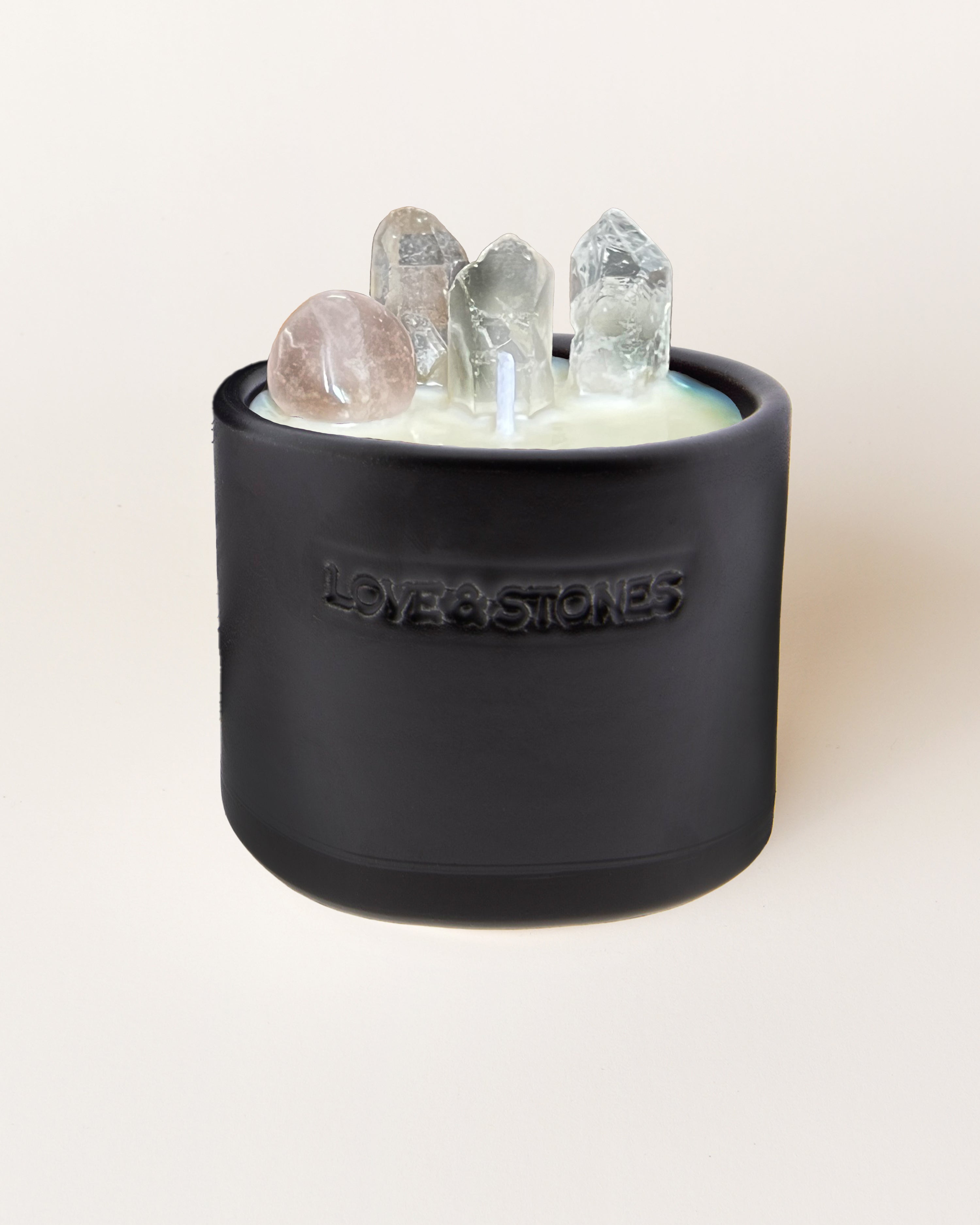 Faith Rose Quartz & Crystal Quartz Crystal Infused Scented Tiny Candle