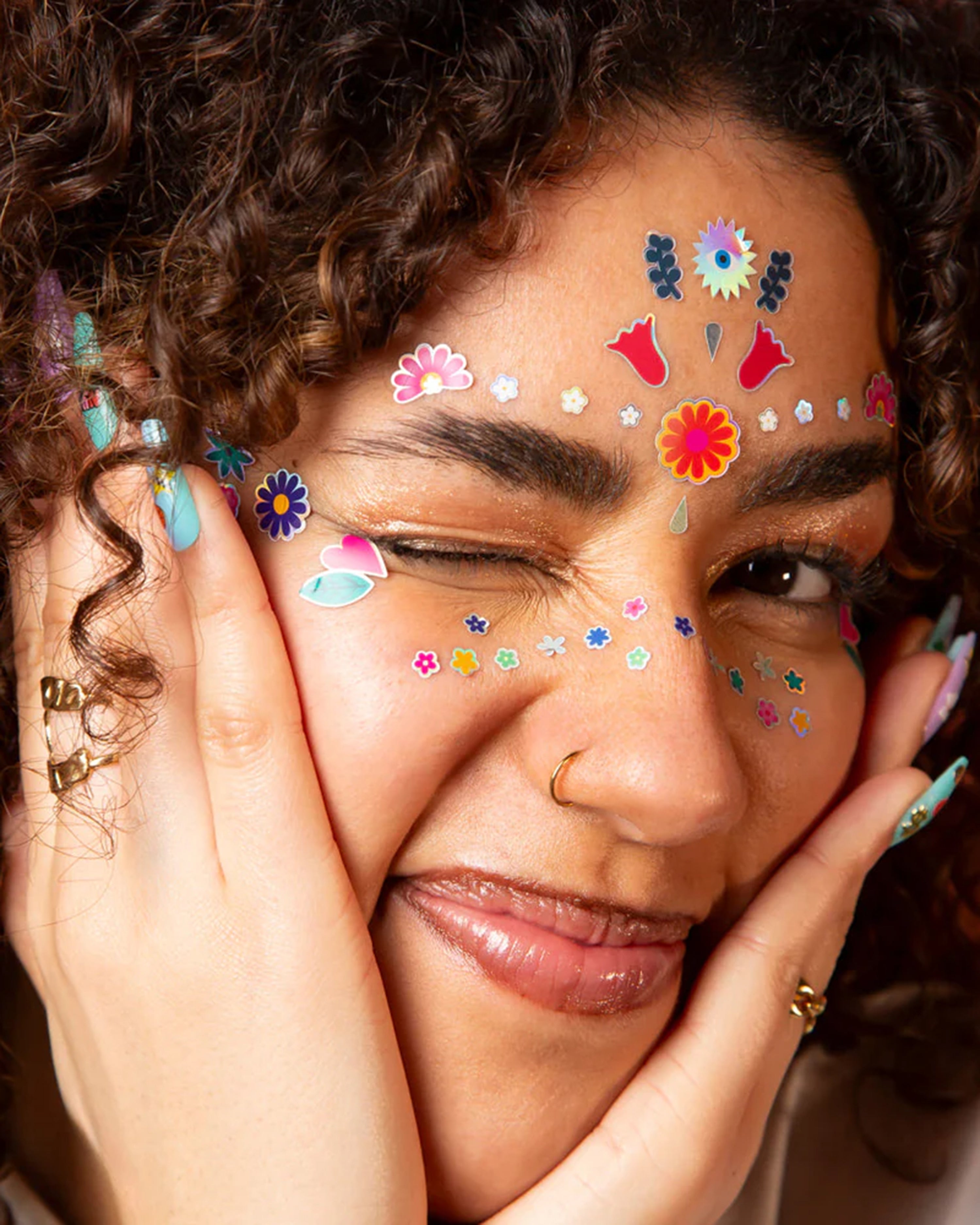 Flower Face Stickers