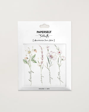 Flower Script 2 Temporary Tattoos