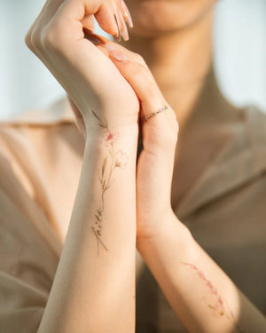 Flower Script 2 Temporary Tattoos