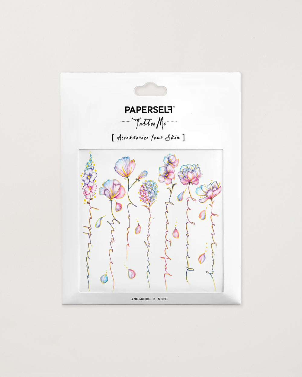Flower Script Temporary Tattoos