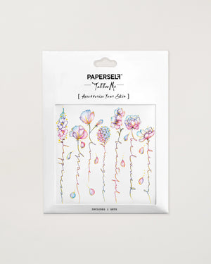 Flower Script Temporary Tattoos