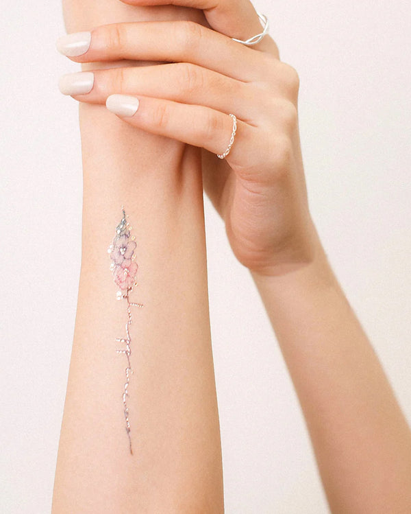 Flower Script Temporary Tattoos