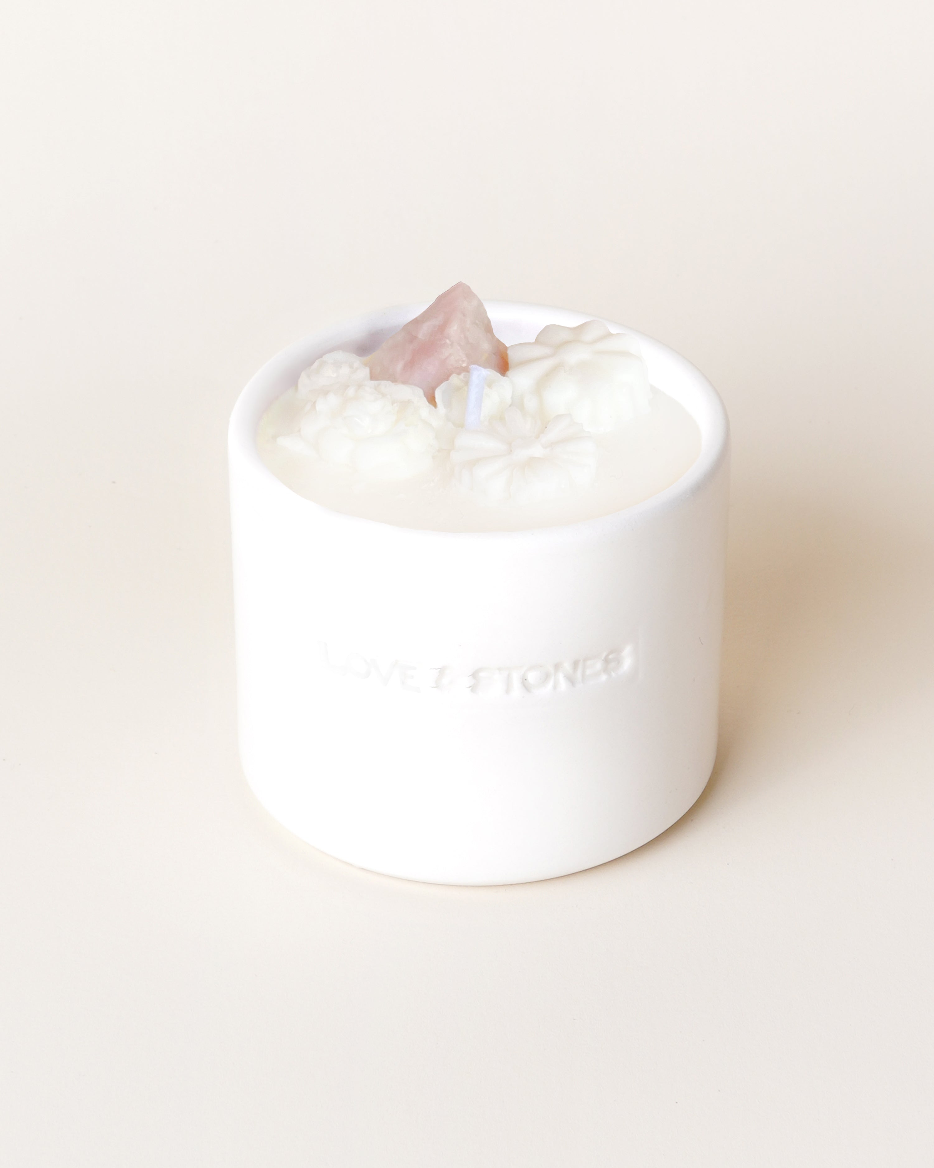 Flow of Love Rose Quartz Crystal Infused Candle