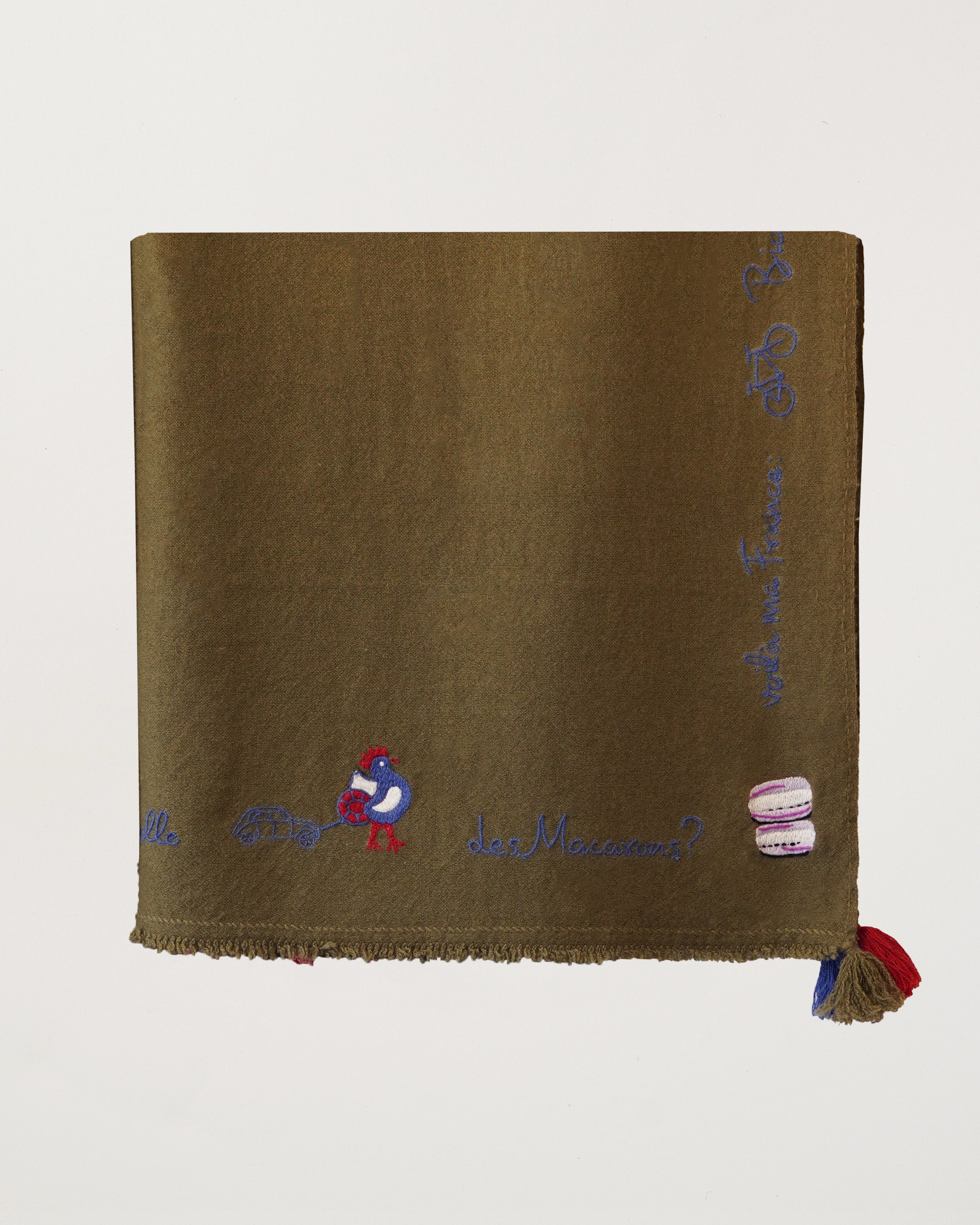 France Holiday Shawl Military Olive