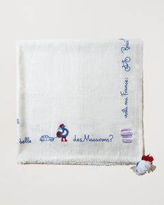 France Holiday Shawl Off White