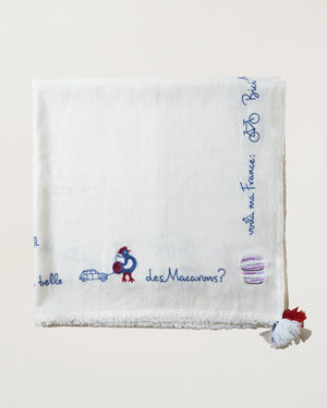 France Holiday Shawl Off White