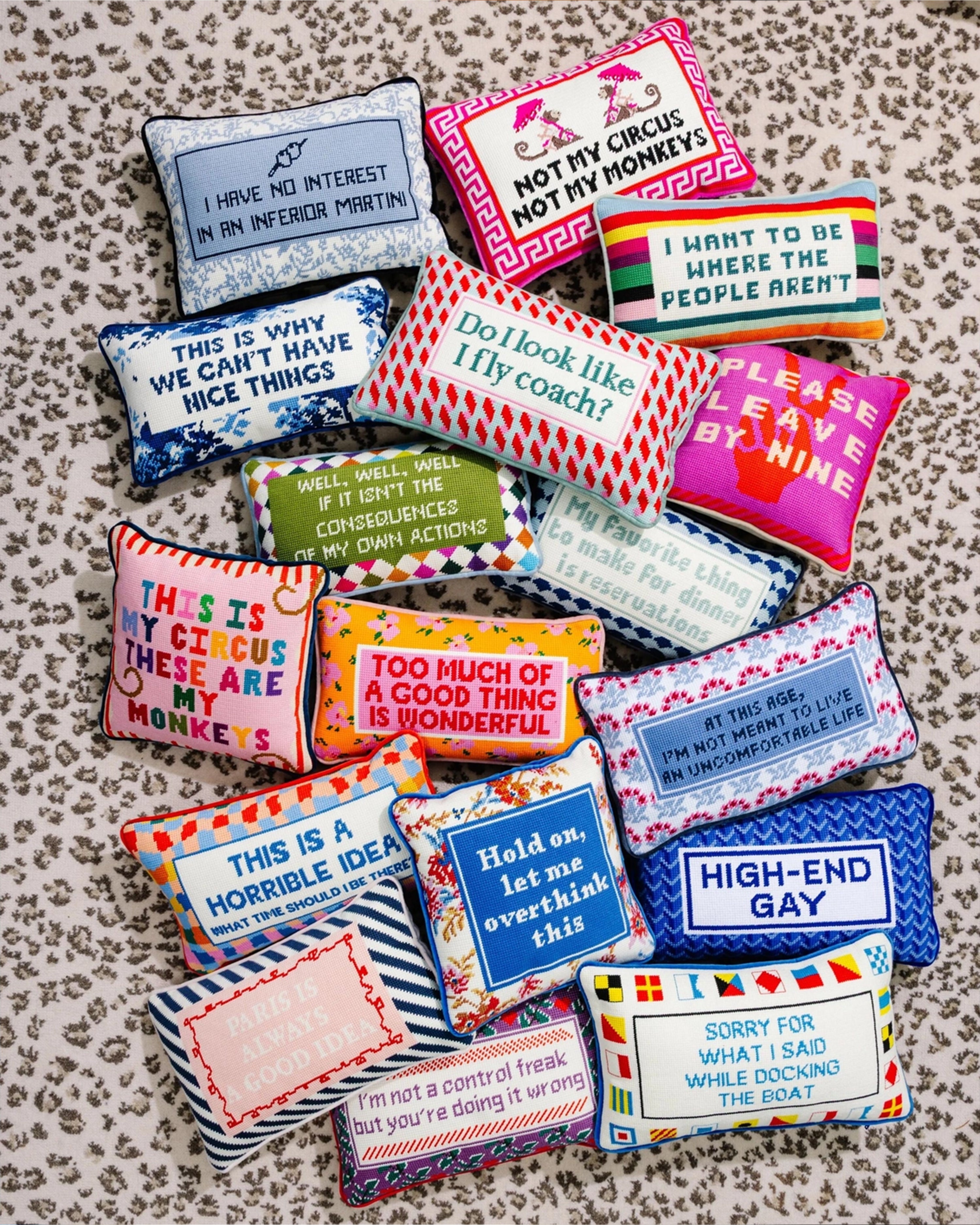 Father Figure Needlepoint Pillow