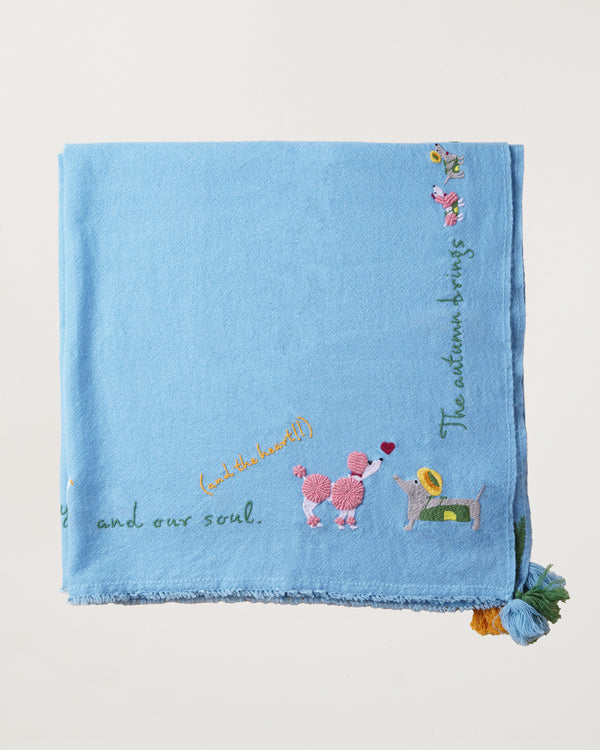 Gardening Holiday Shawl Forget Me Not