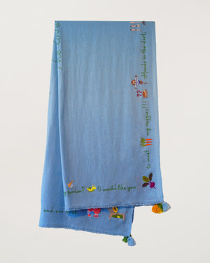 Gardening Holiday Shawl Forget Me Not