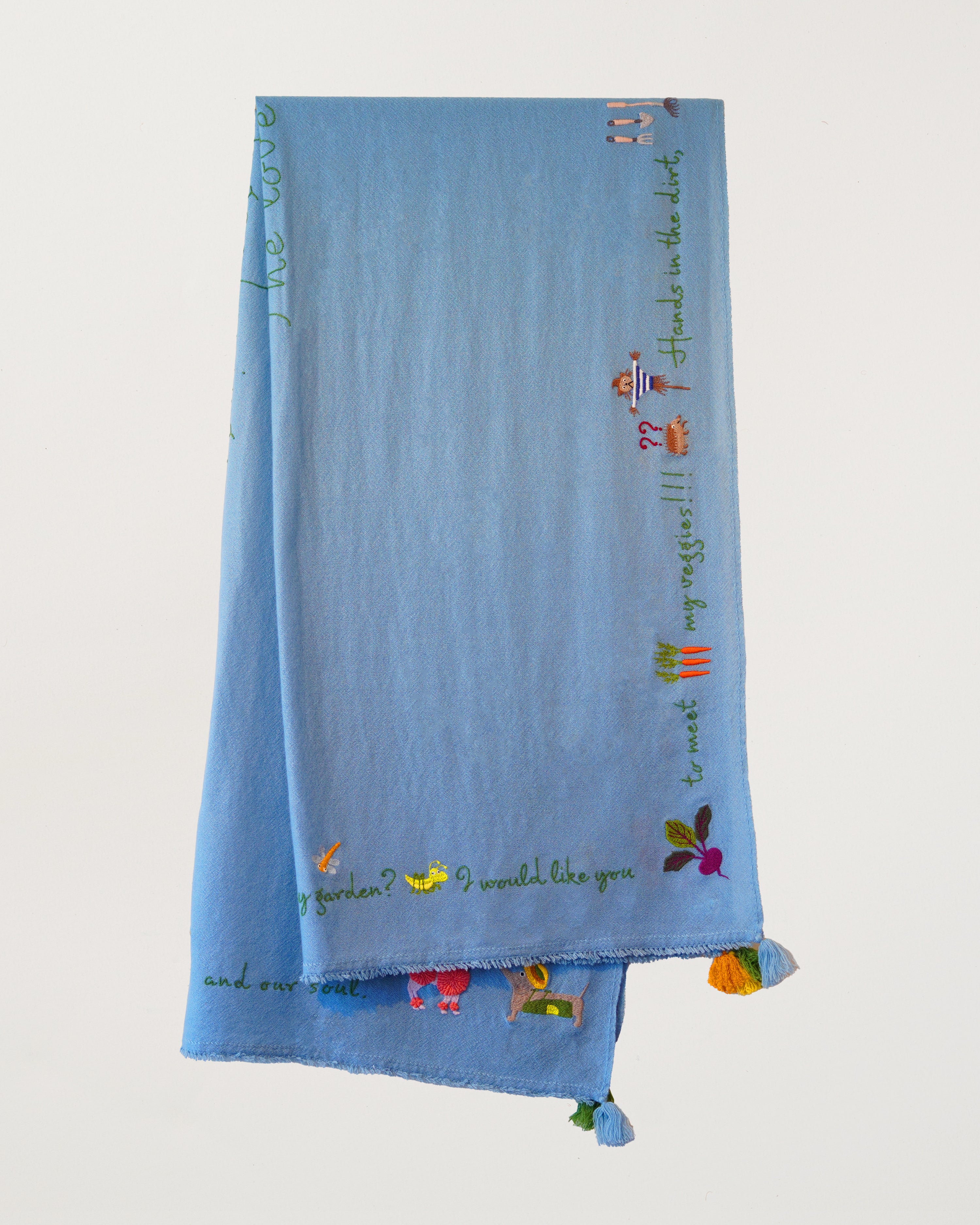 Gardening Holiday Shawl Forget Me Not