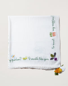 Gardening Holiday Shawl Off White