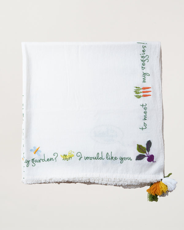 Gardening Holiday Shawl Off White