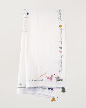 Gardening Holiday Shawl Off White