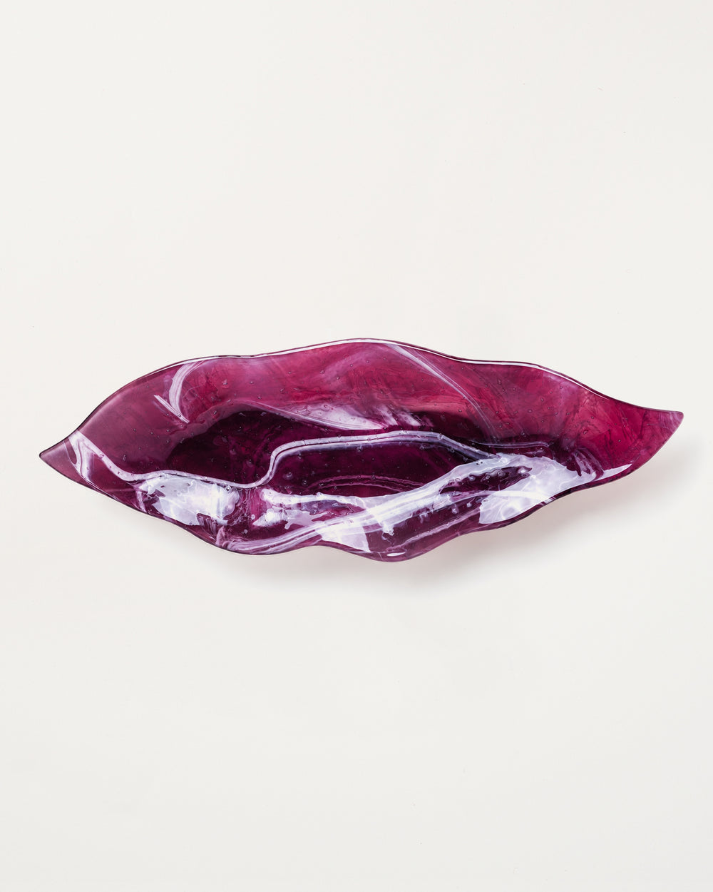 Gelso Leaf Plate Marble Plum L65cm