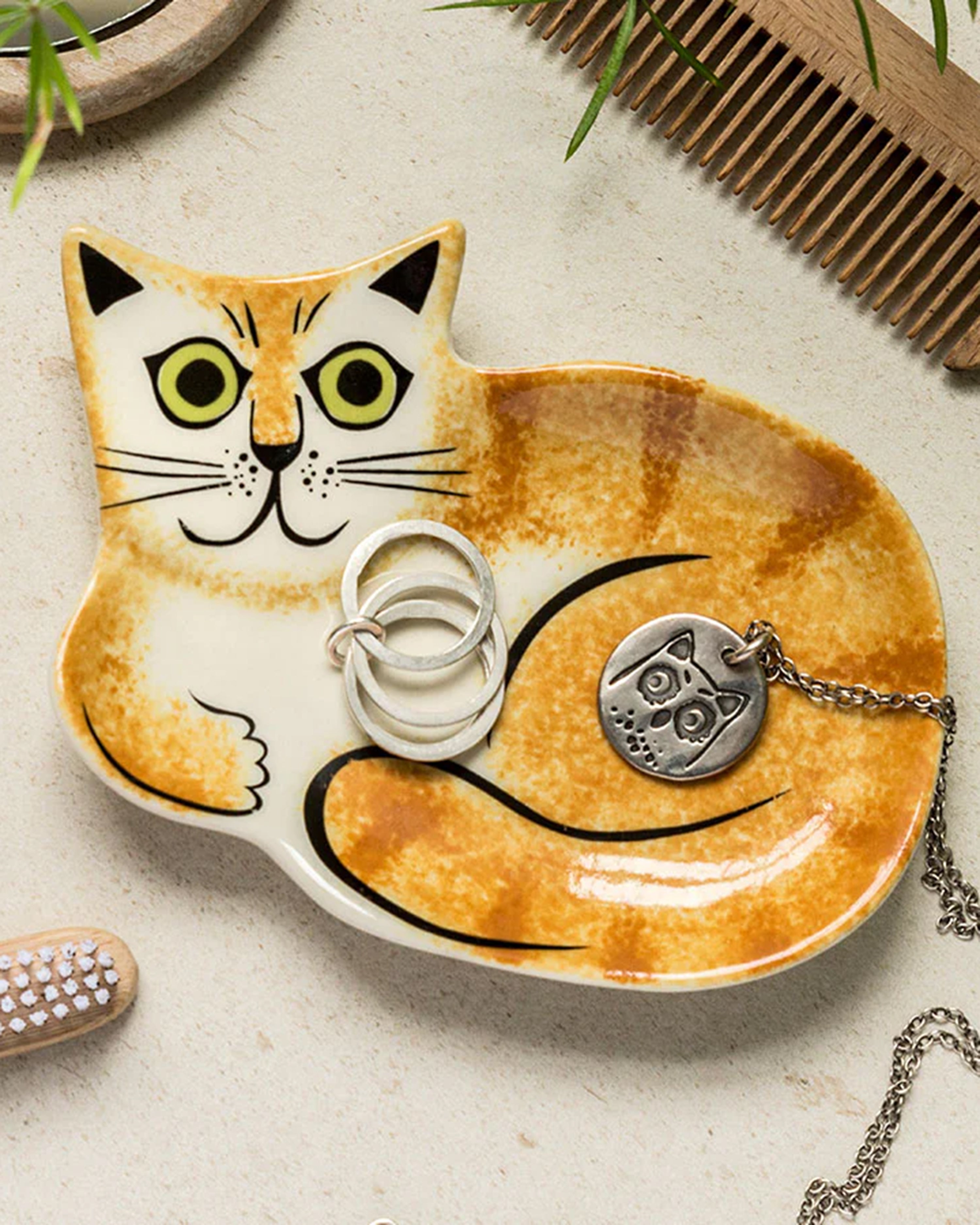 Ginger Tabby Cat Trinket Dish