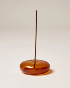 Glass Vessel Incense Holder - Amber