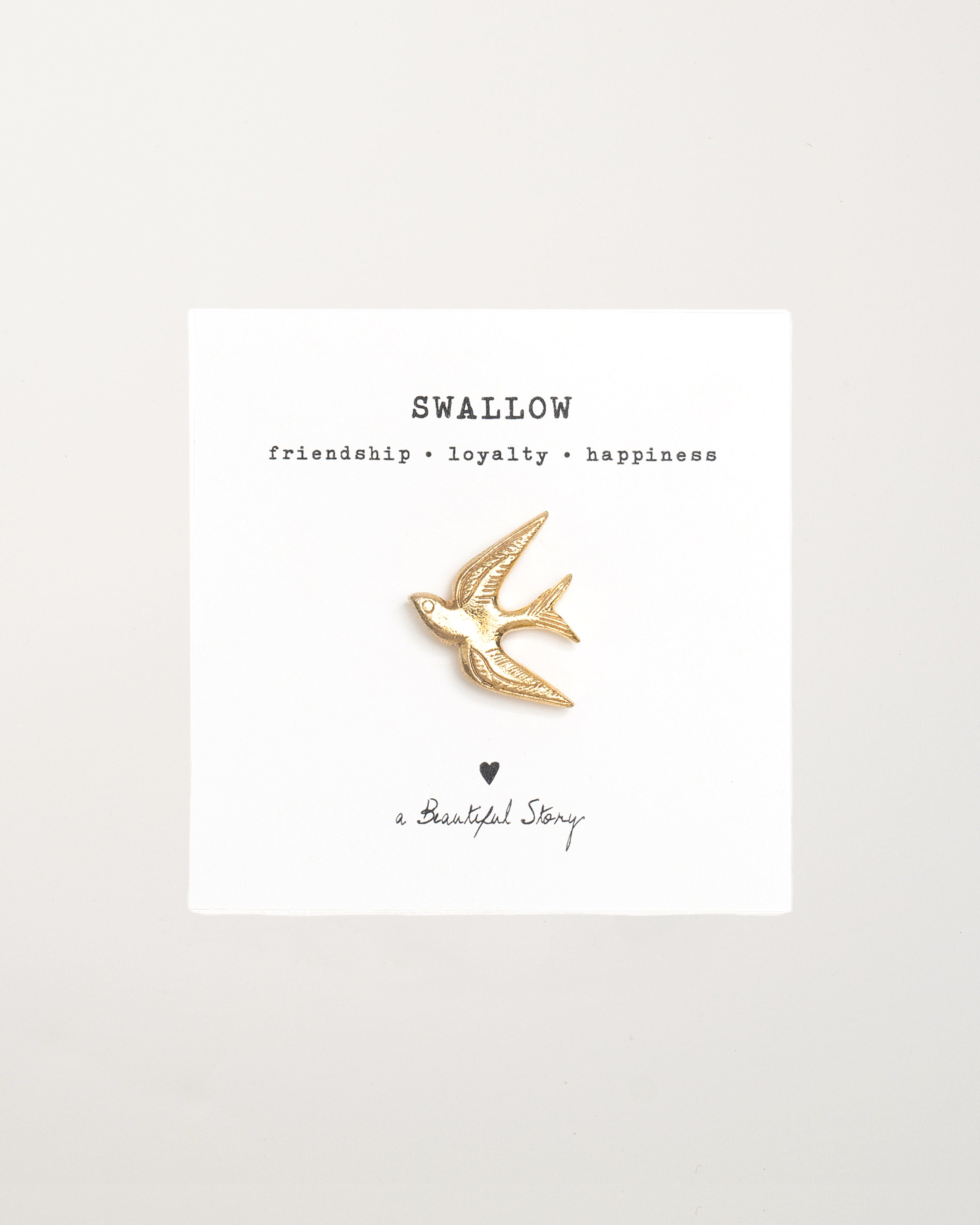 Gold Brooch Swallow