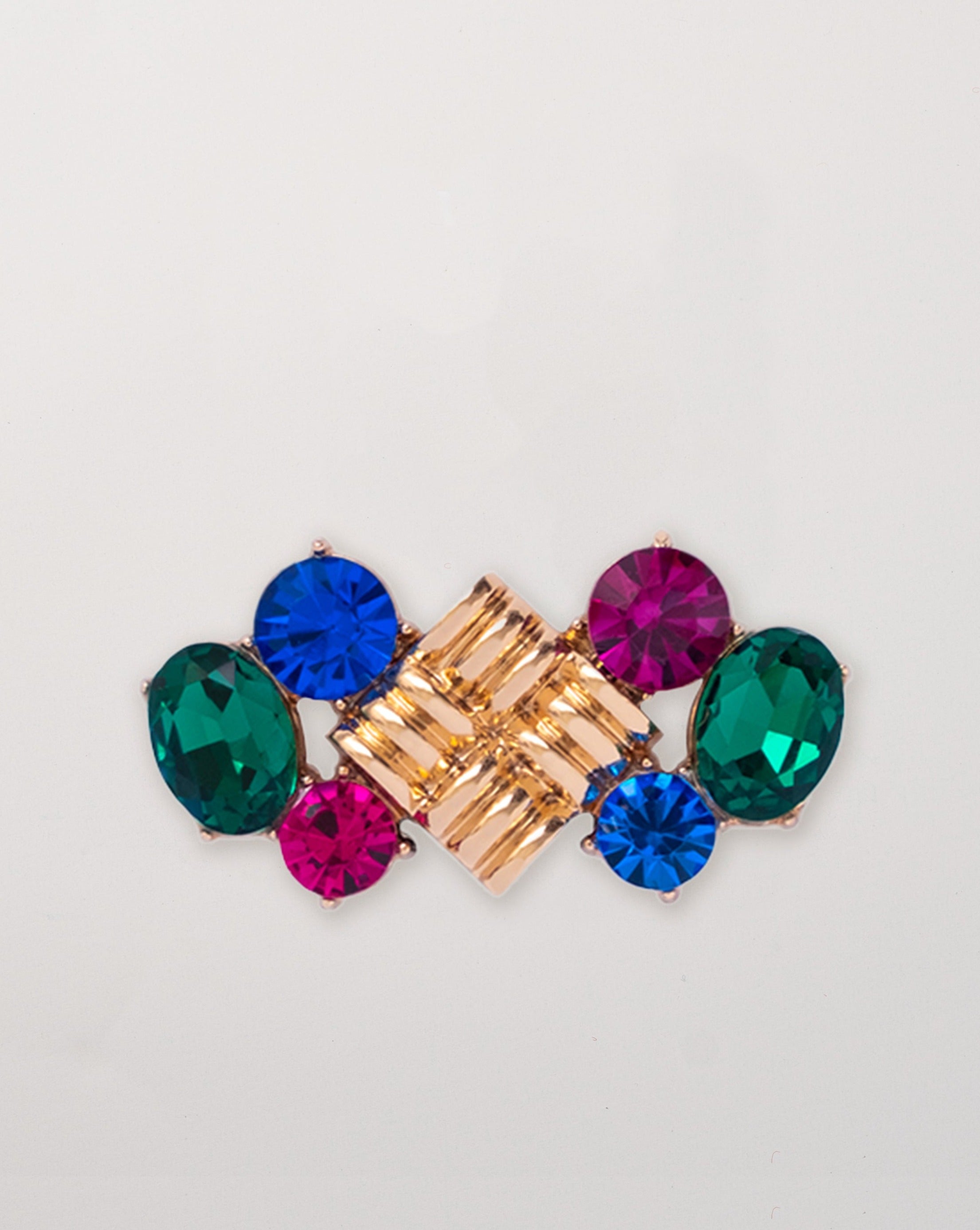 Gold/Coloured Gemstone Brooch