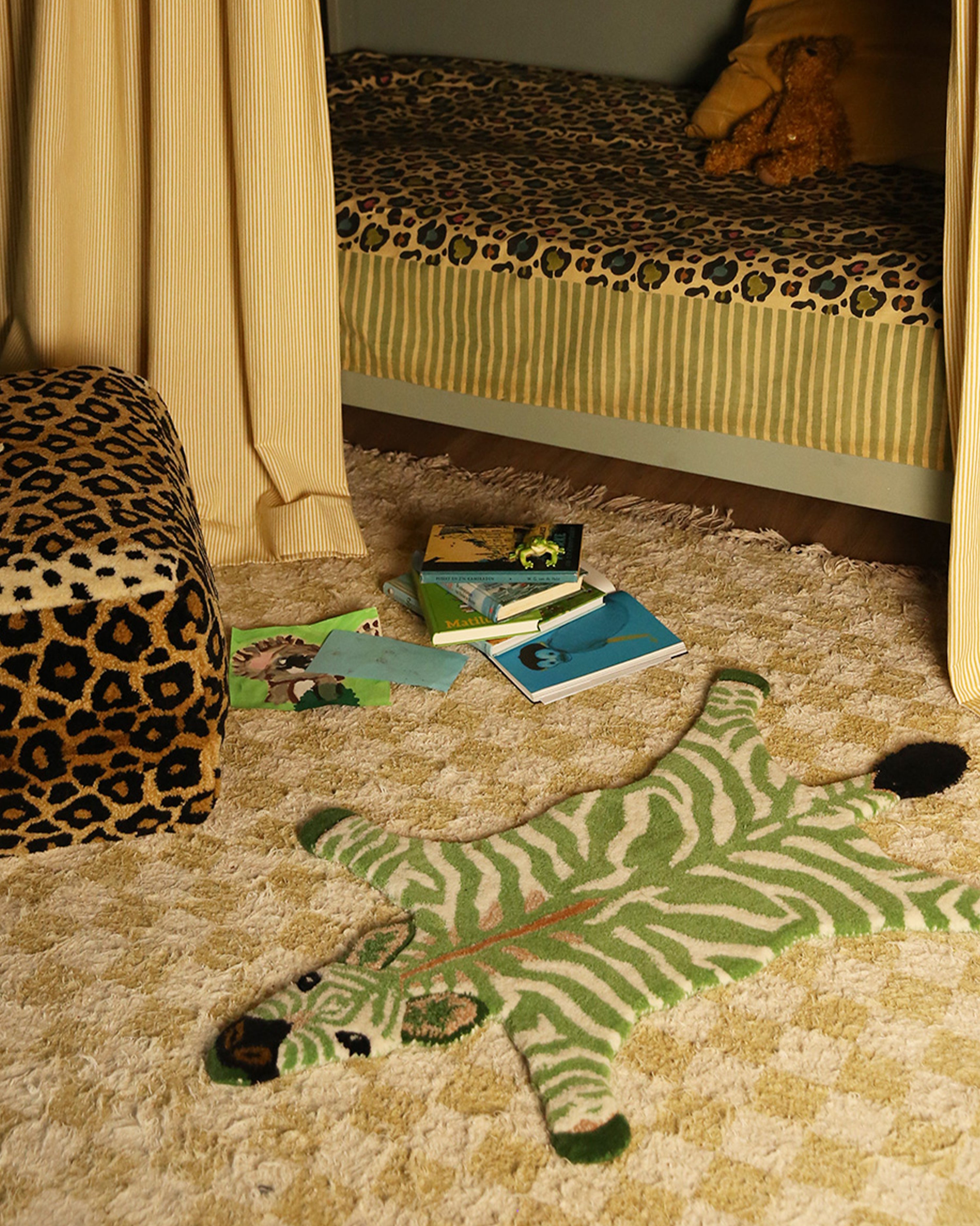 Grassy Zebra Rug Small