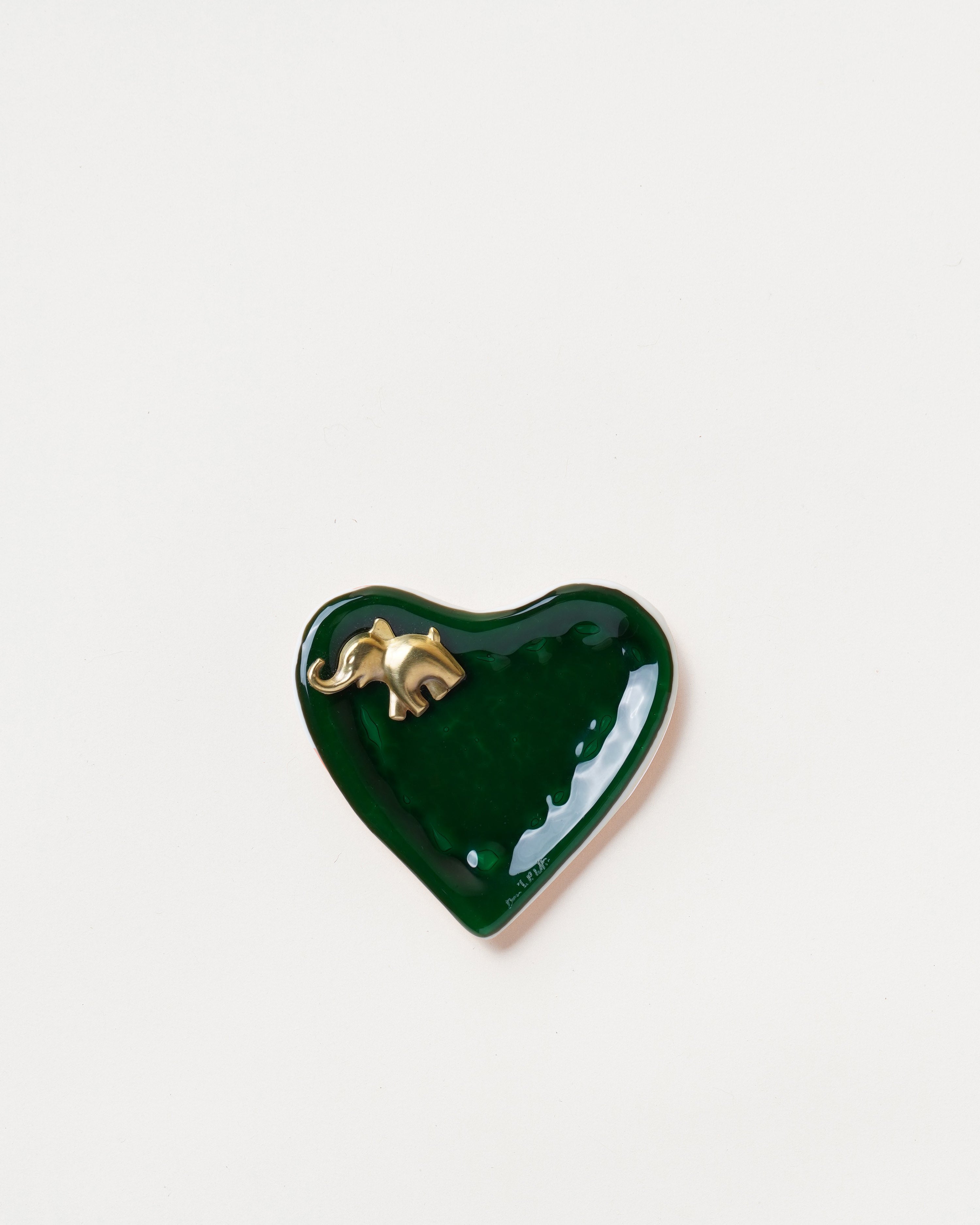 Green Heart Plate/Elephant D10cm