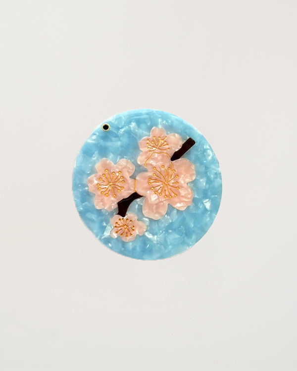 Hand-painted Cherry Blossom Compact Mirror Eco-Friendly