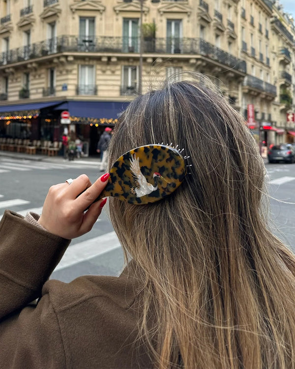 Hand-painted Crane Amazing Hair Day Brush Eco-Friendly
