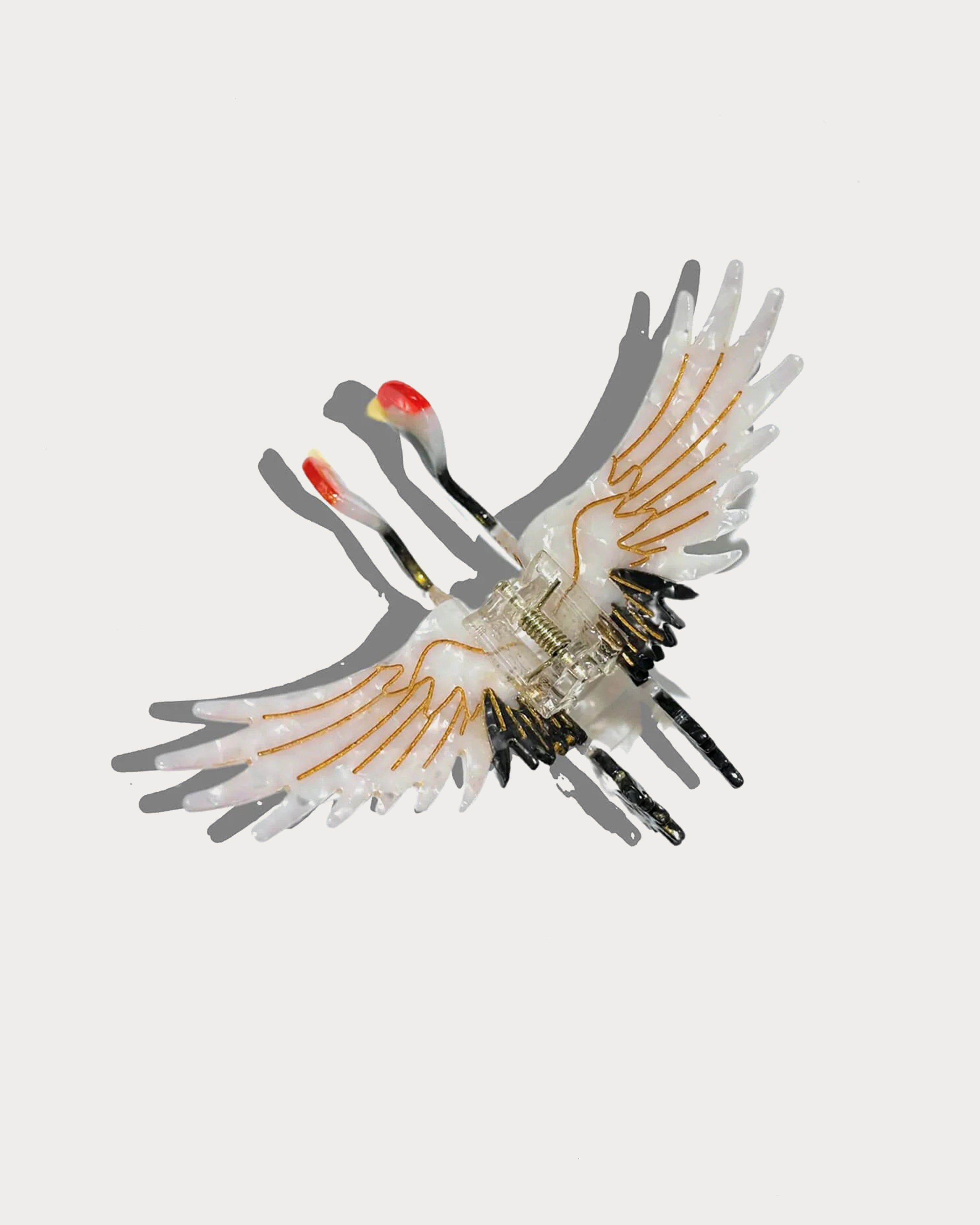 Hand-painted Crane Bird Claw Hair Clip Eco-Friendly