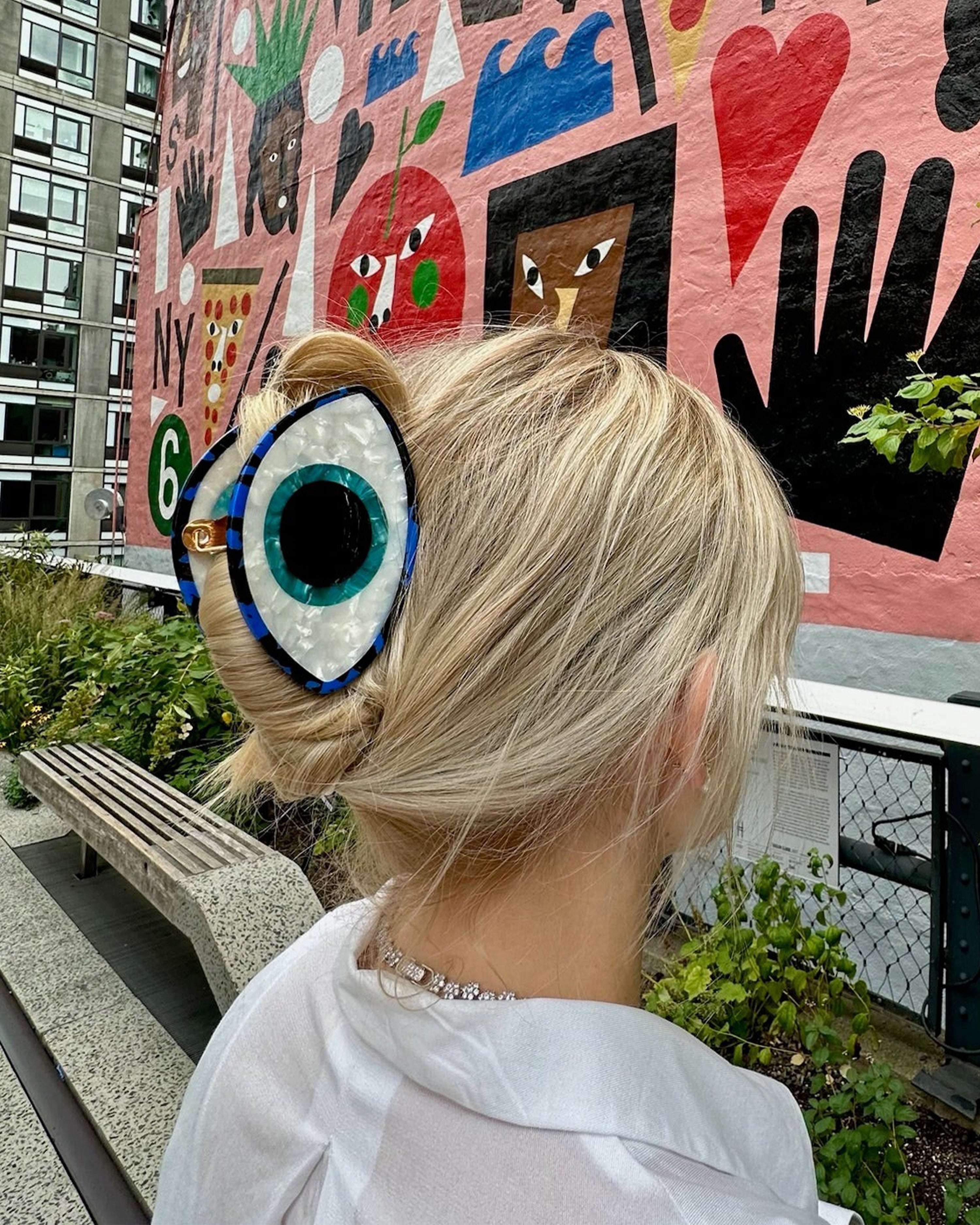 Hand-painted Evil Eye Claw Hair Clip Eco-Friendly