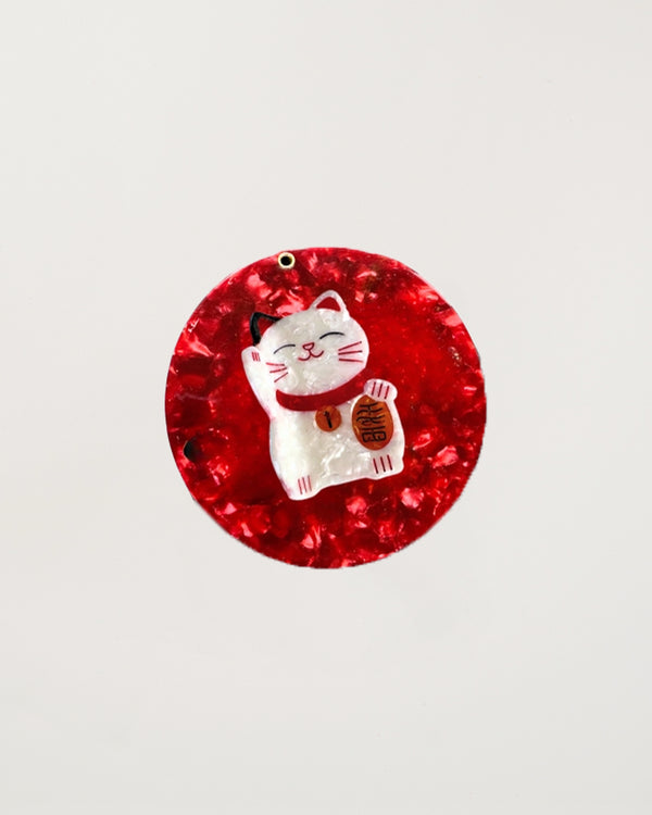 Hand-painted Lucky Cat Compact Mirror Eco-Friendly
