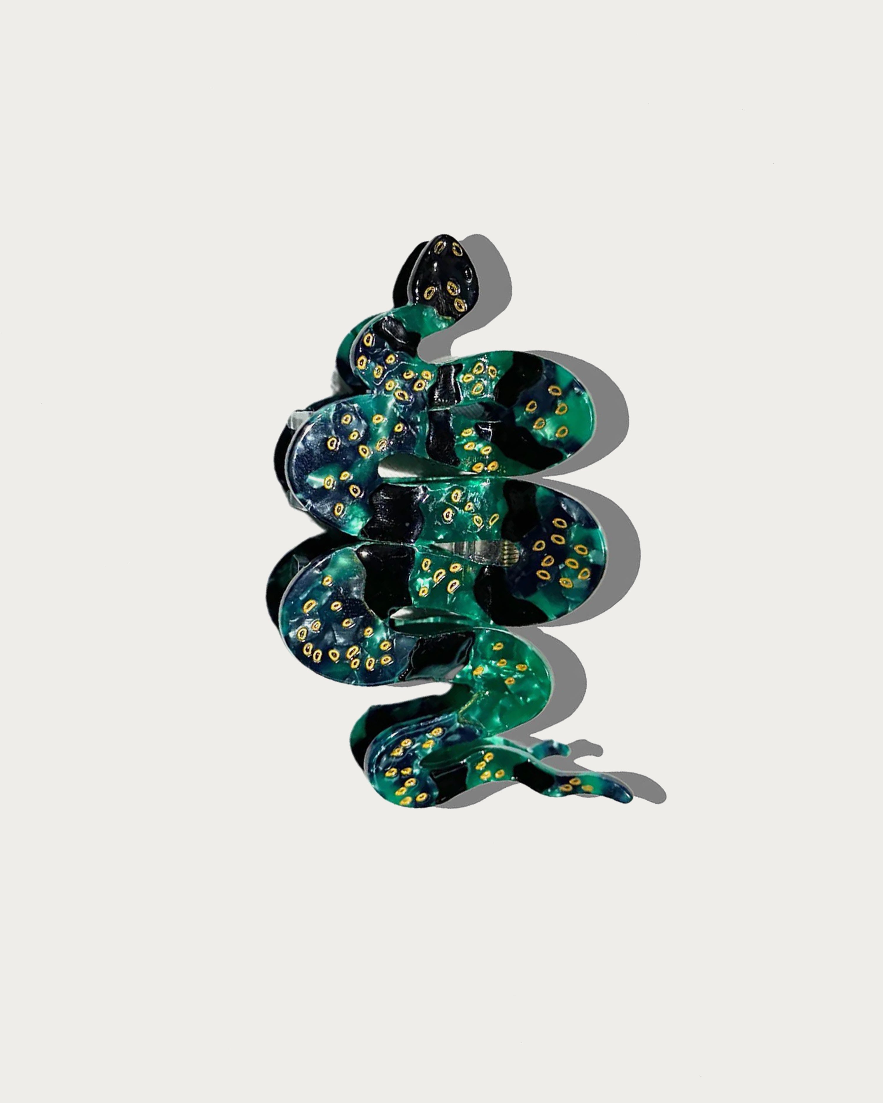 Hand-painted Snake Claw Hair Clip Eco-Friendly Green