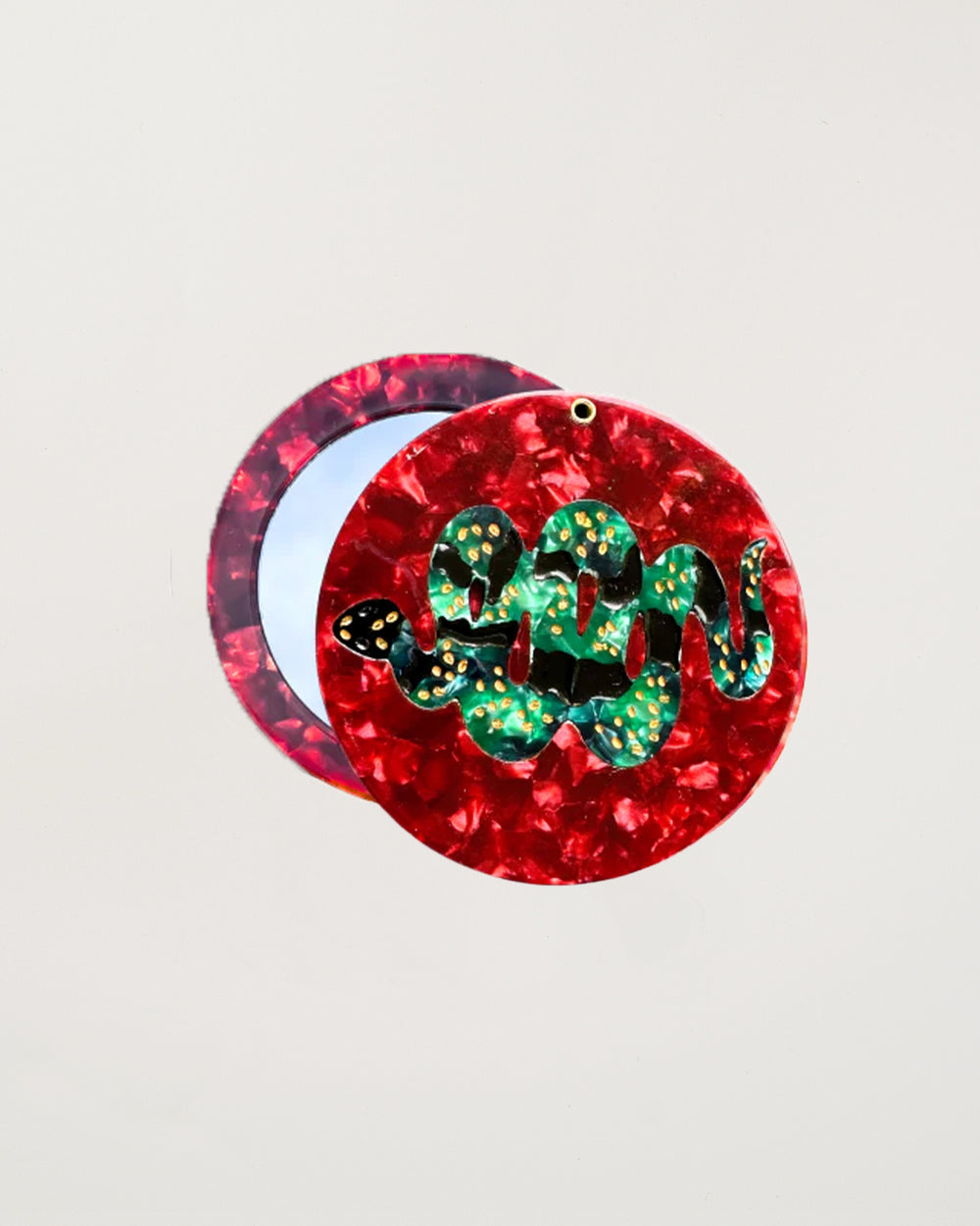 Hand-painted Snake Compact Mirror Eco-Friendly