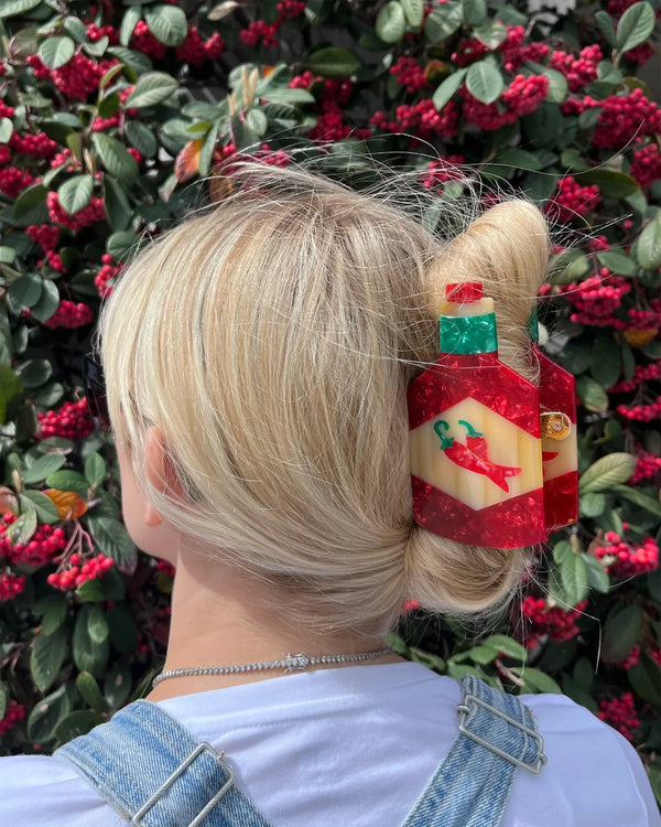 Hand-painted Spicy Hot Sauce Claw Hair Clip Eco-Friendly