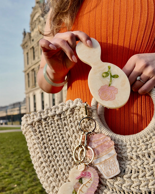 Hand-painted Spring Rose Handbag Hero Brush Eco-Friendly