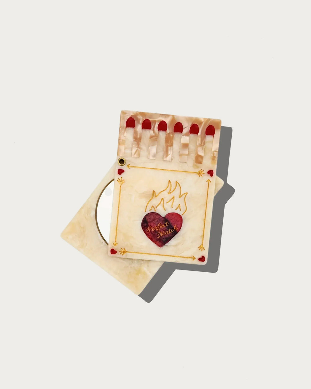 Hand-painted Matchbox Compact Mirror