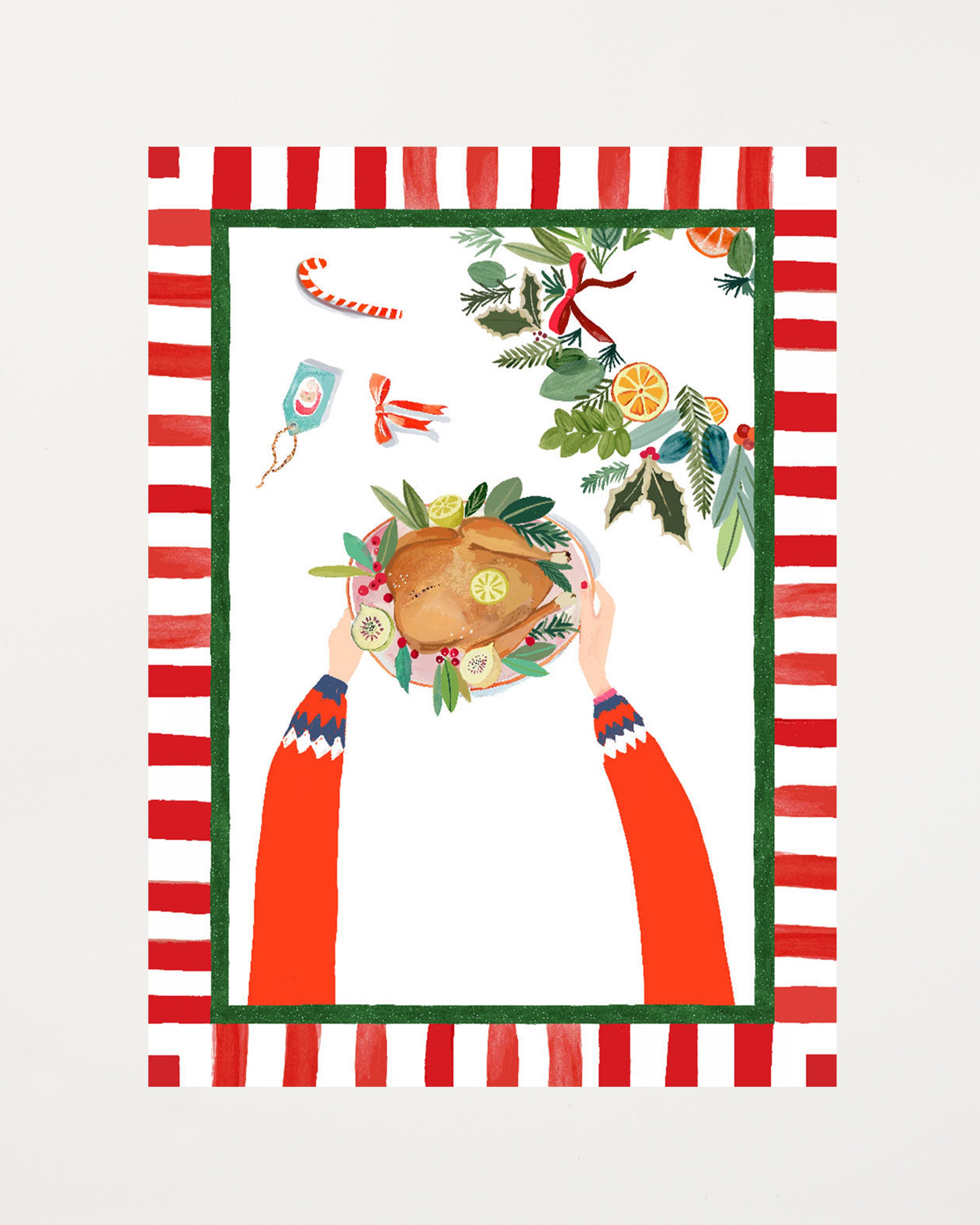 Hand On Xmas Tacchino Kitchen Towel 50x70cm