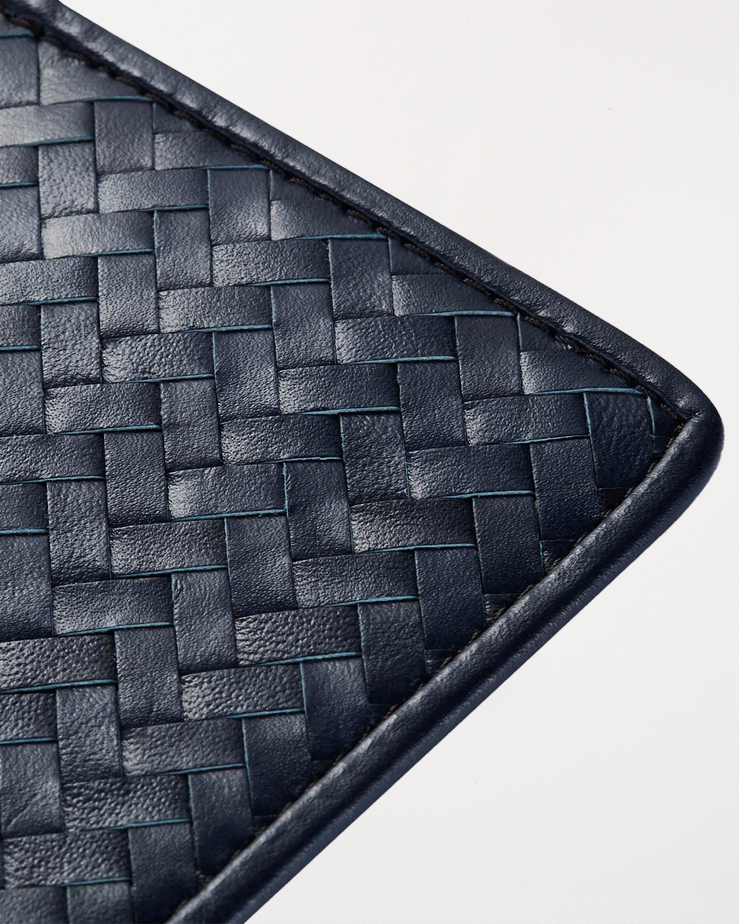 Handwoven Passport Holder, Navy Blue: Herringbone Cover