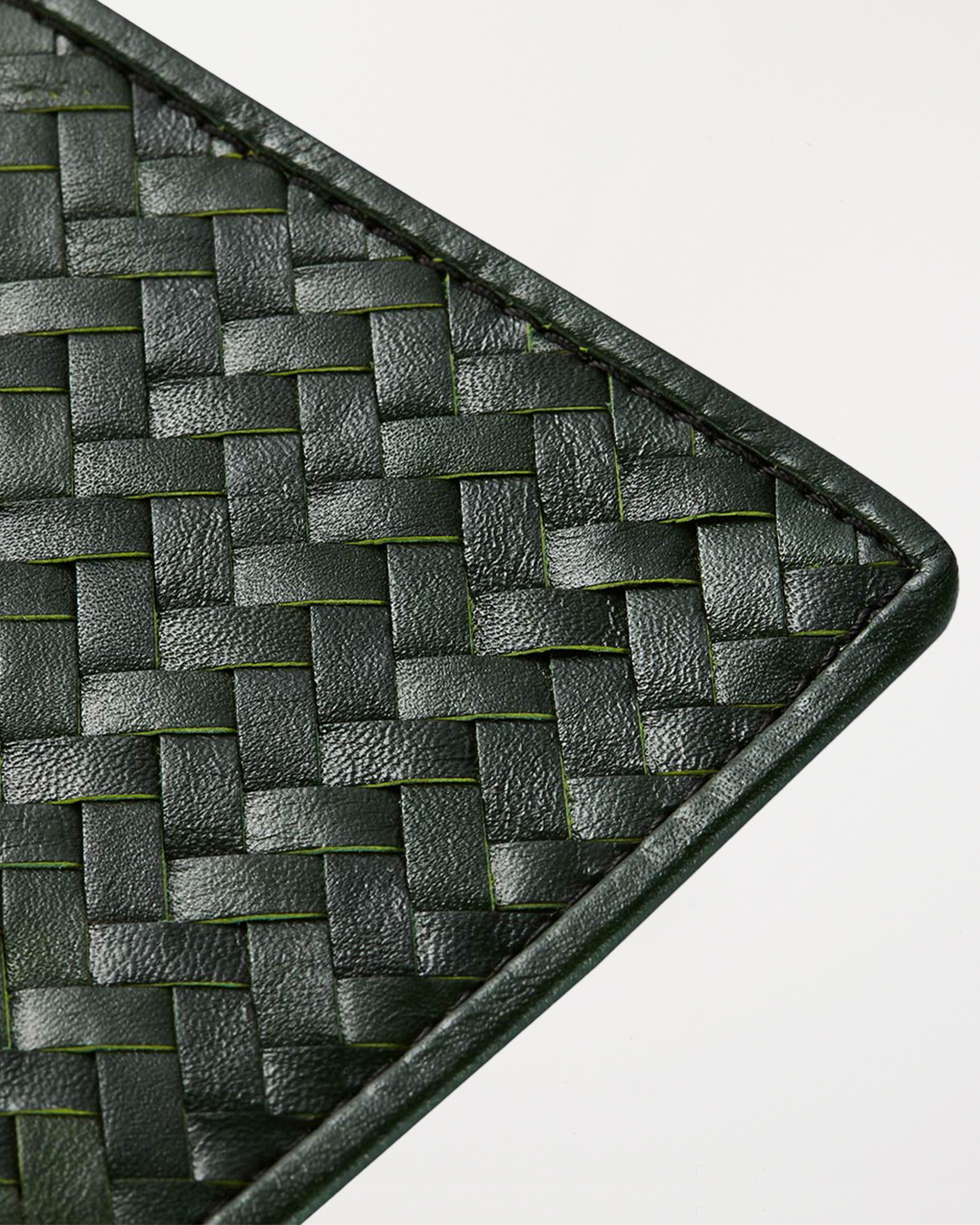 Handwoven Passport Holder, Racing Green: Herringbone Cover