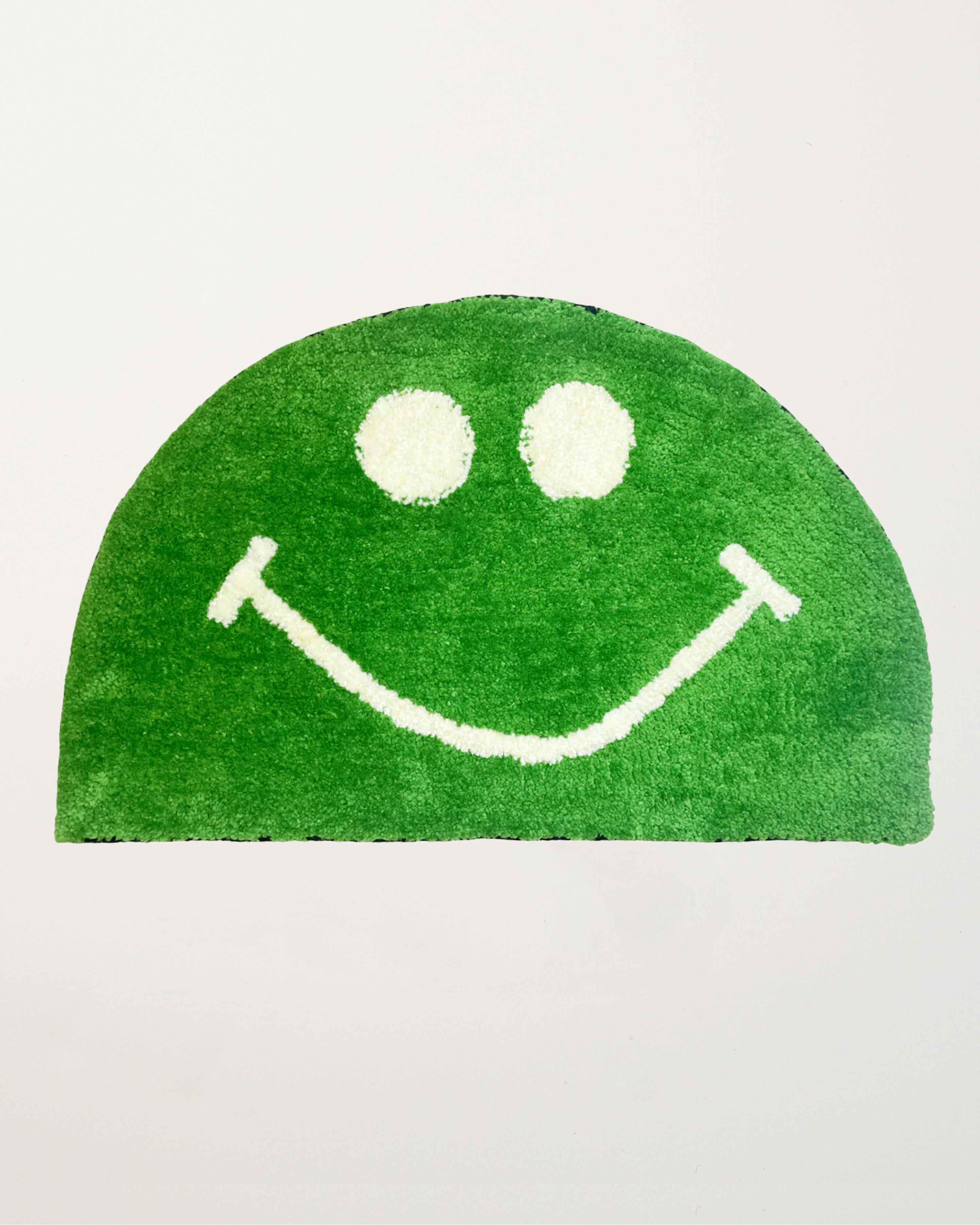 Happy Face Rug Green