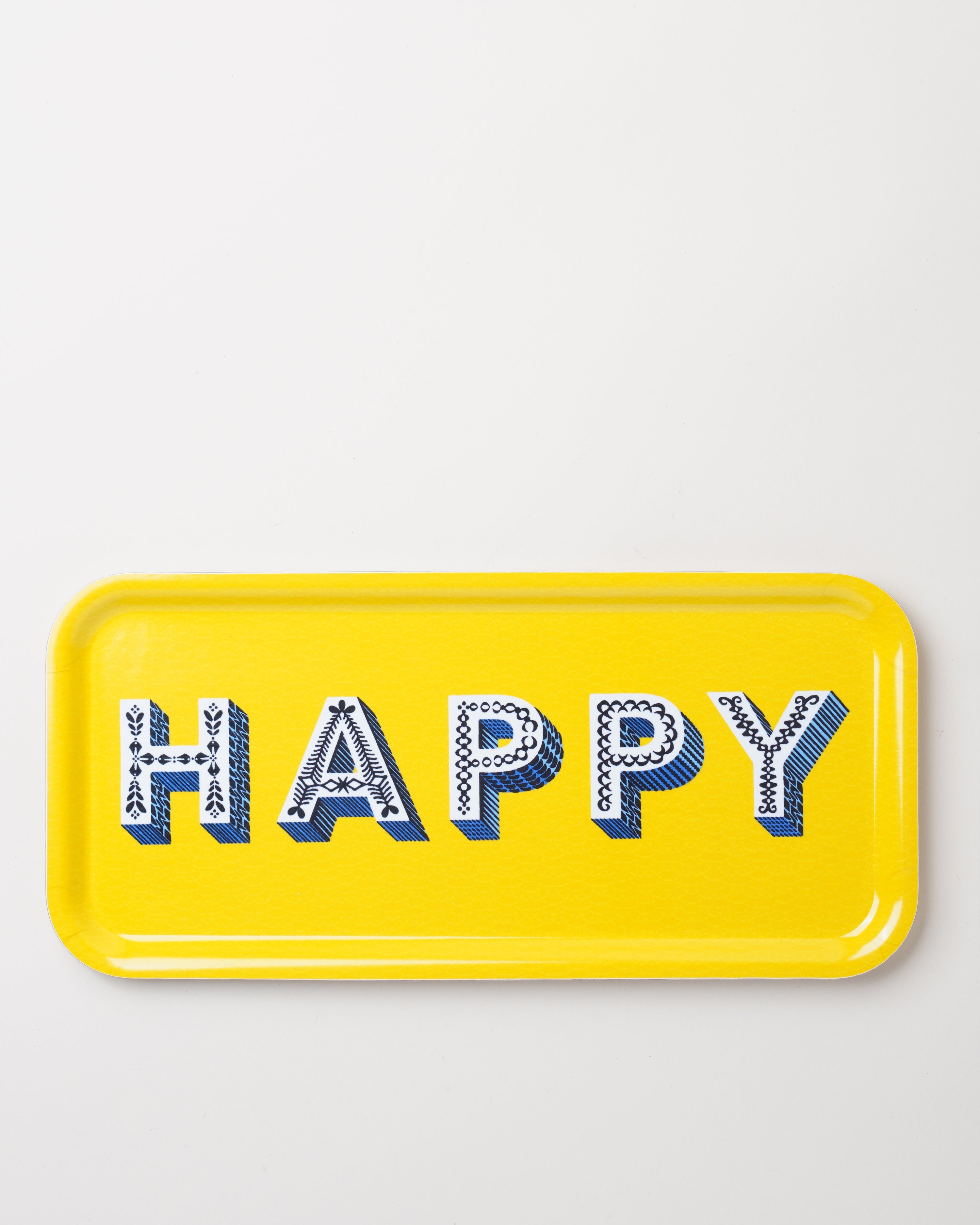 Happy/Yellow Tray 32x15cm