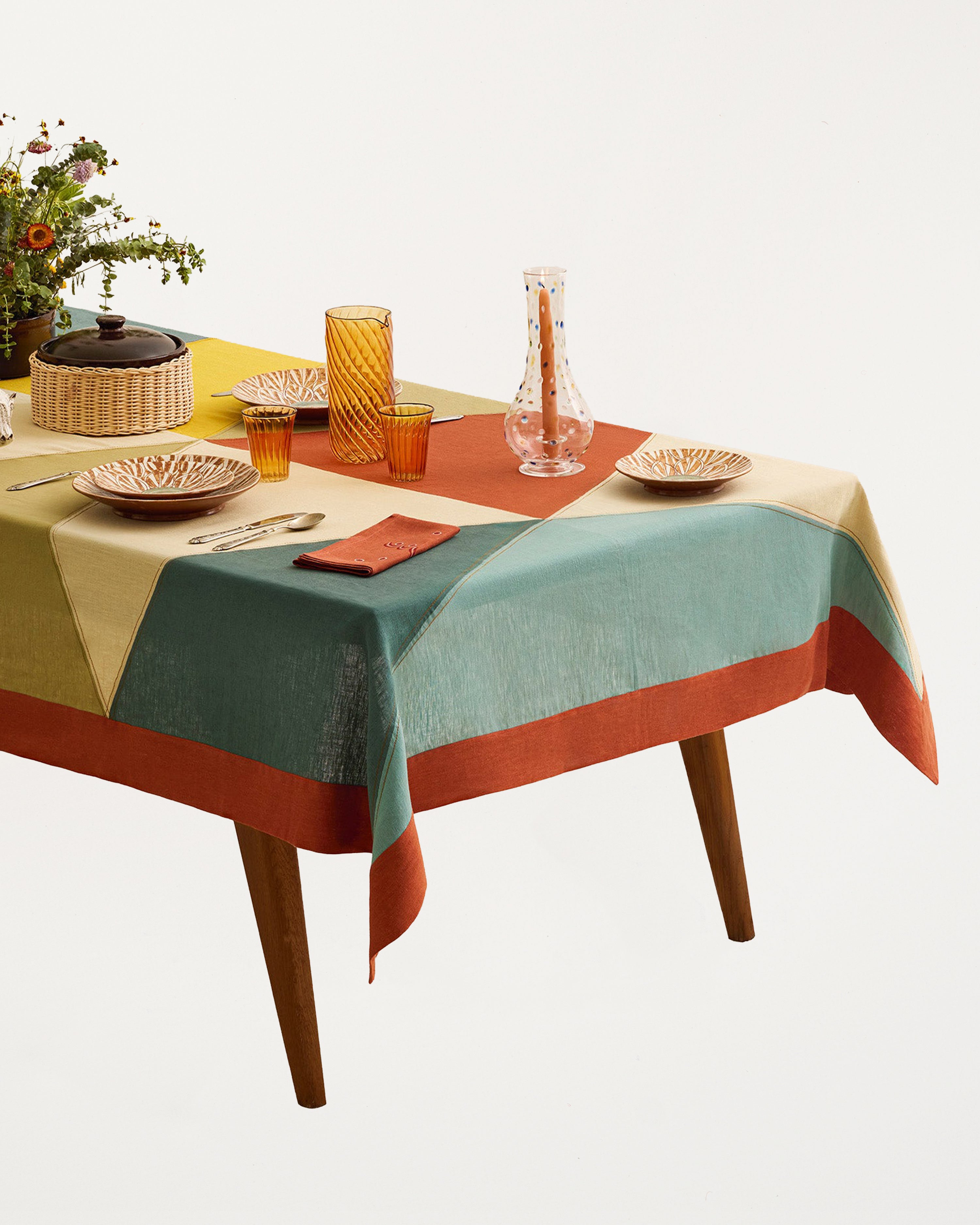Harlequin Tablecloth in Patchwork Linen 160x300cm