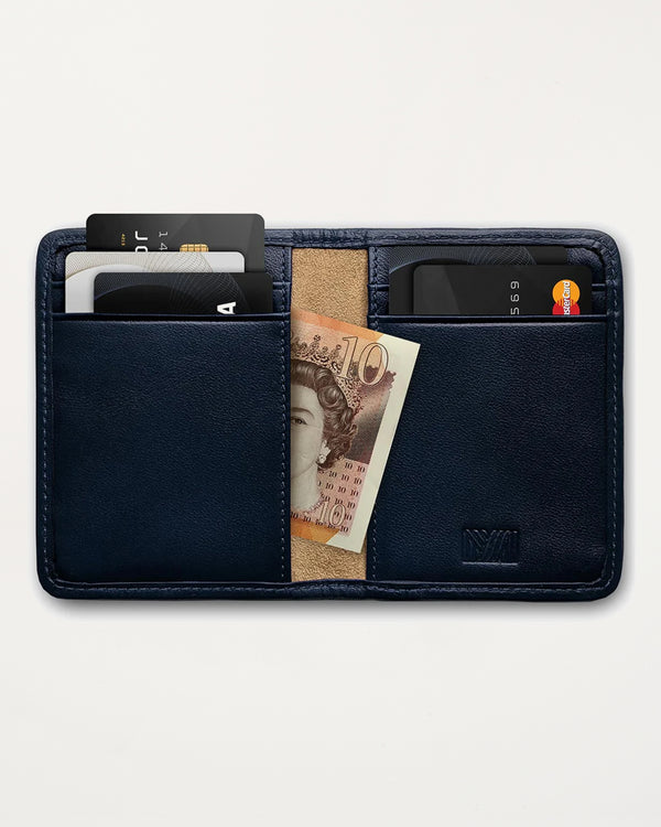 Herringbone Wallet, Navy Blue