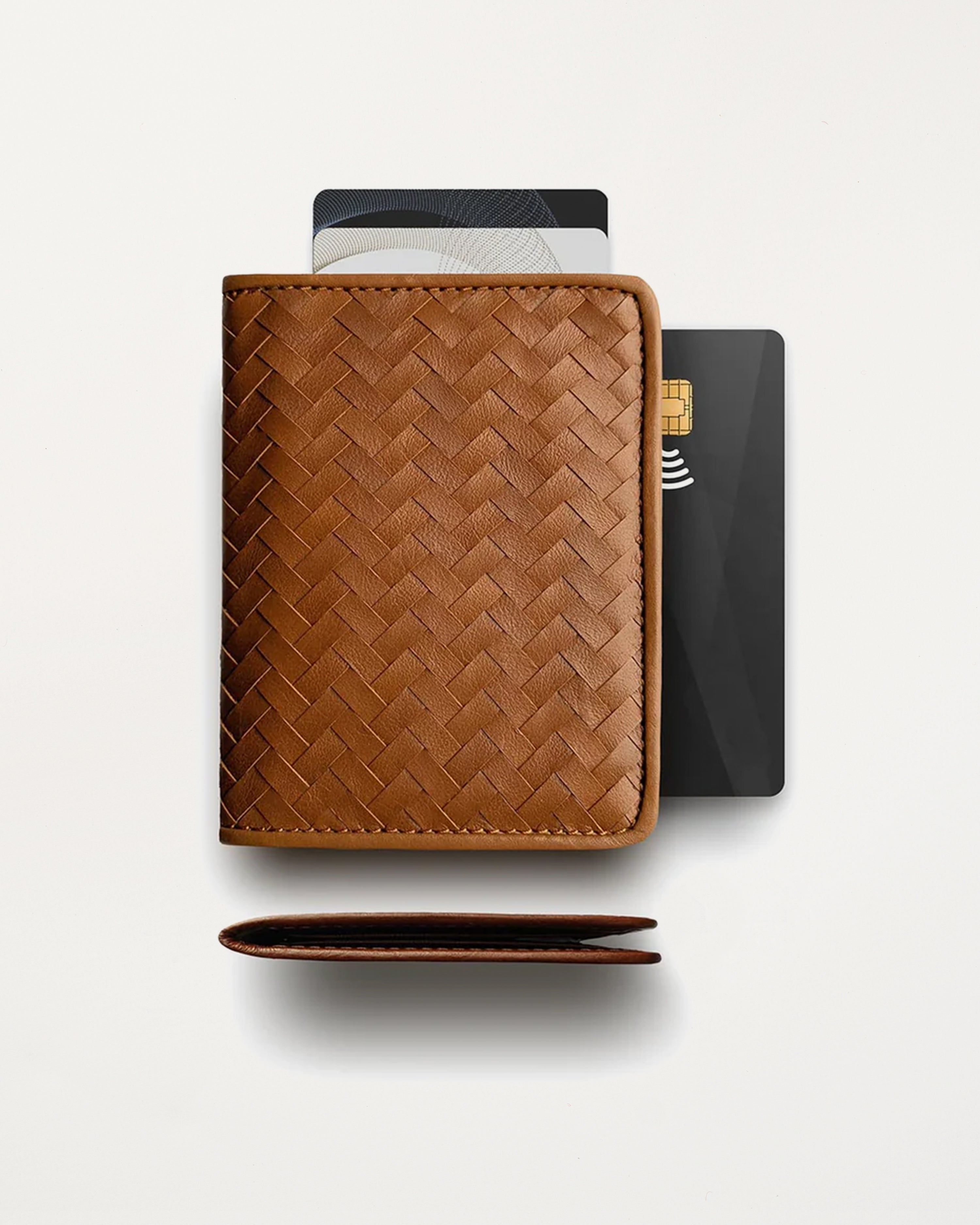 Herringbone Wallet, Tan