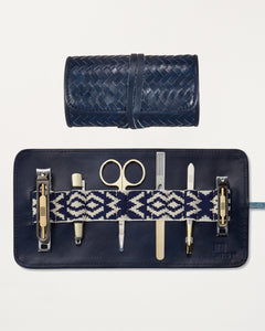 Herringbone Grooming Roll, Navy Blue