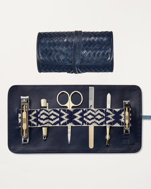 Herringbone Grooming Roll, Navy Blue