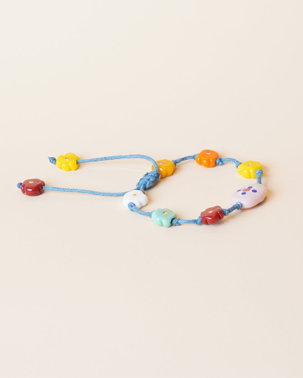 Hippy Flower Anklet Blue