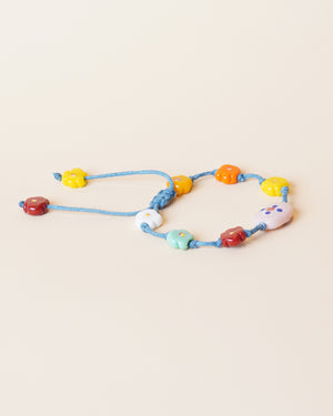 Hippy Flower Anklet Blue