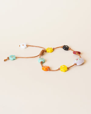 Hippy Flower Anklet Brown