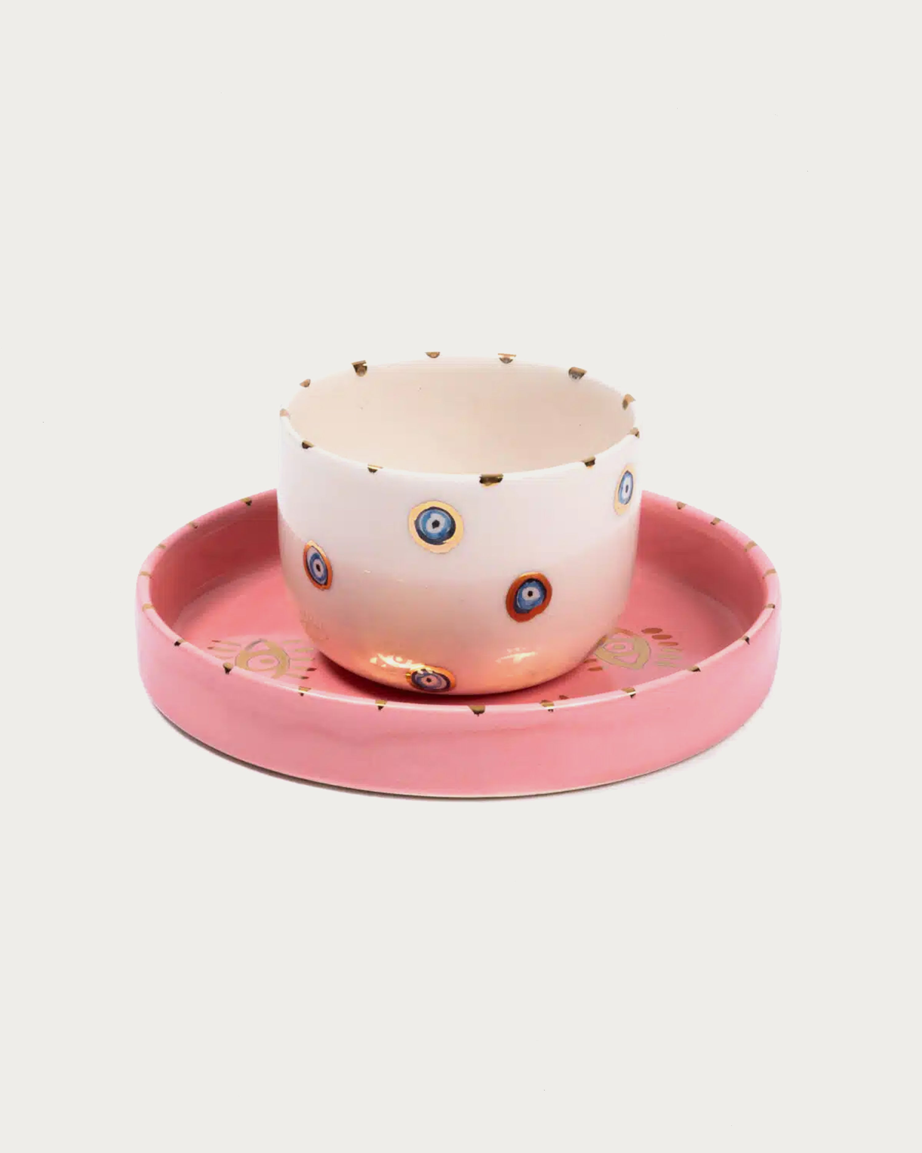 Inner Eye Collection Pink Turkish Coffee Cup Set