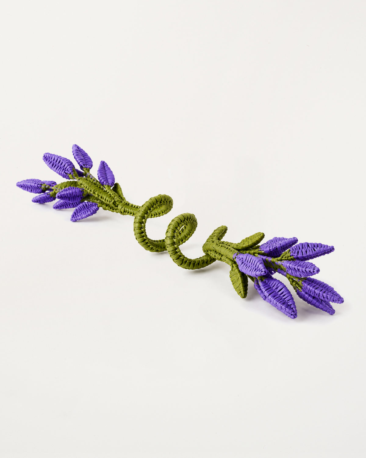 Iraca Palm Lavender Napkin Ring Olive Green and Lavender